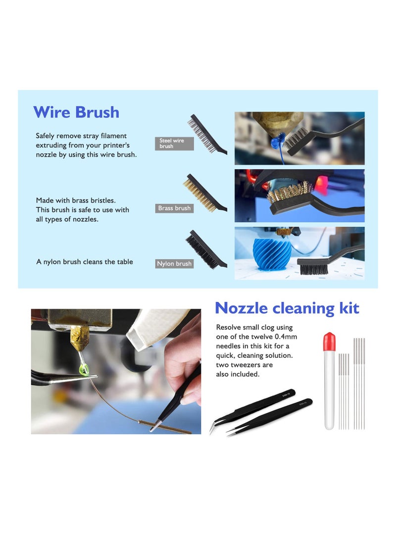 SYOSI 45 Pieces 3D Printer Tools Kit, 3D Printing Accessory Includes Deburring Tool, Digital Caliper, Art Knife Set, Tube Cutter, Storage Bag Suitable for 3D Print Removing, Cleaning, Finishing - Image 4