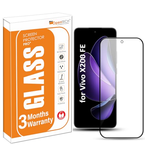 OpenTech®️ Military-Grade Tempered Glass Screen Protector Compatible for Vivo X200 FE with Edge to Edge Coverage and Easy Installation kit (6.31 Inches) - Image 1
