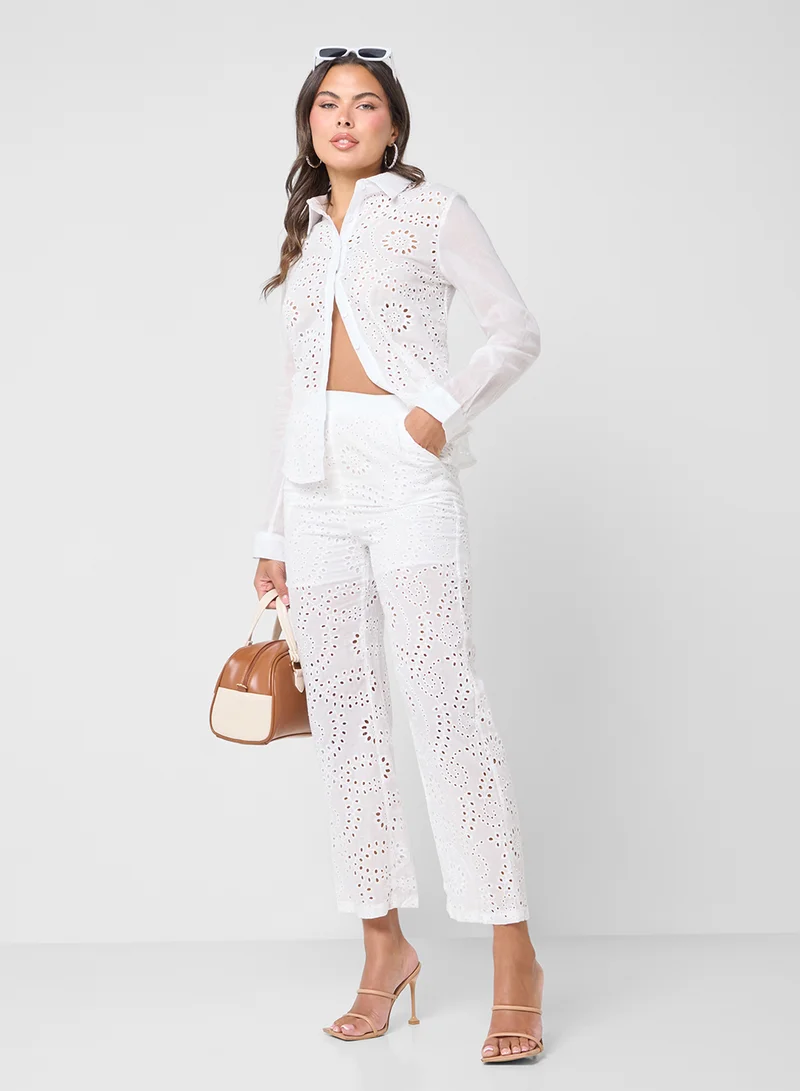 Ginger Broderied Relaxed Shirt & Pant Coord Set