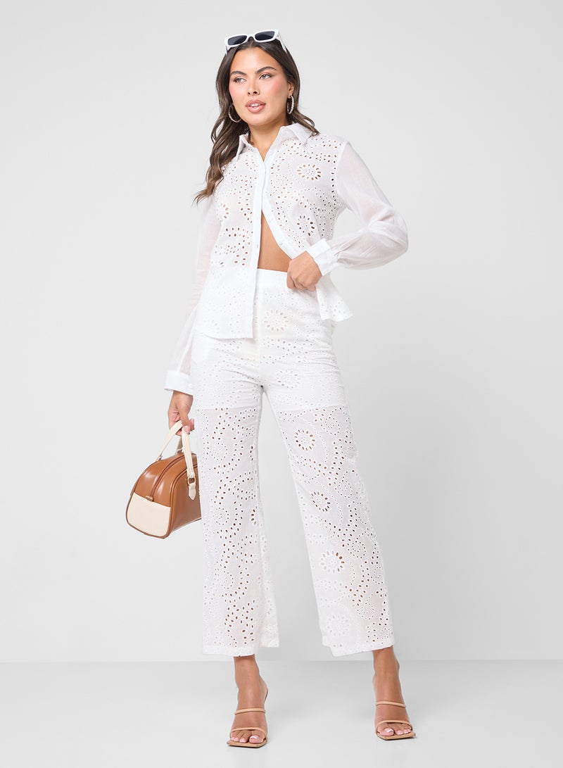Ginger Broderied Relaxed Shirt & Pant Coord Set  - Image 1