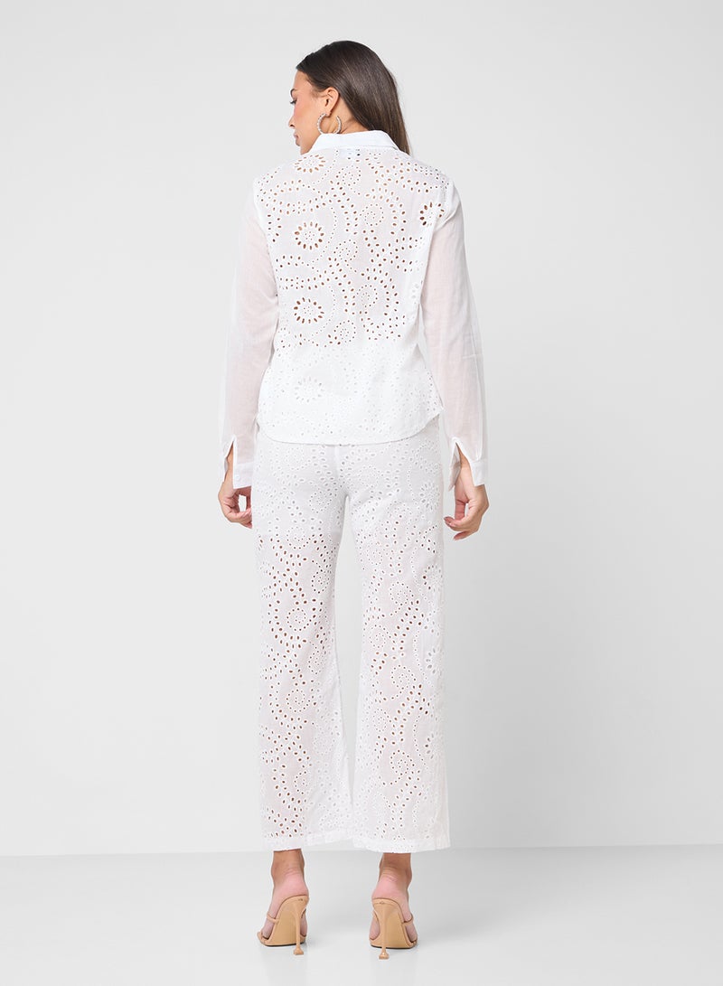 Ginger Broderied Relaxed Shirt & Pant Coord Set  - Image 2
