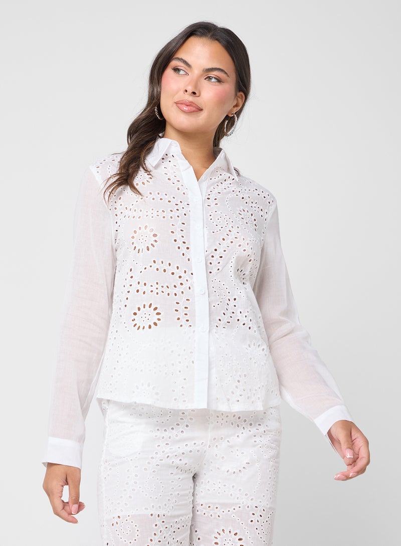 Ginger Broderied Relaxed Shirt & Pant Coord Set  - Image 3