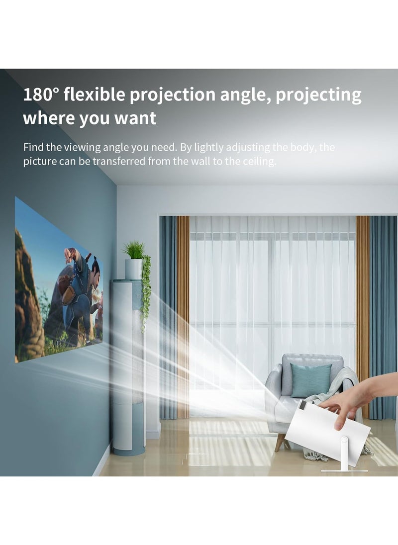 TechDot - Smart Mini Projector 4K 5G WiFi Big Screen Experience with Premium 360 Sound Bluetooth 5.0 Movie Projector Compatible with Android iOS Windows TV Stick HDMI USB Audio 3.5 - Image 1