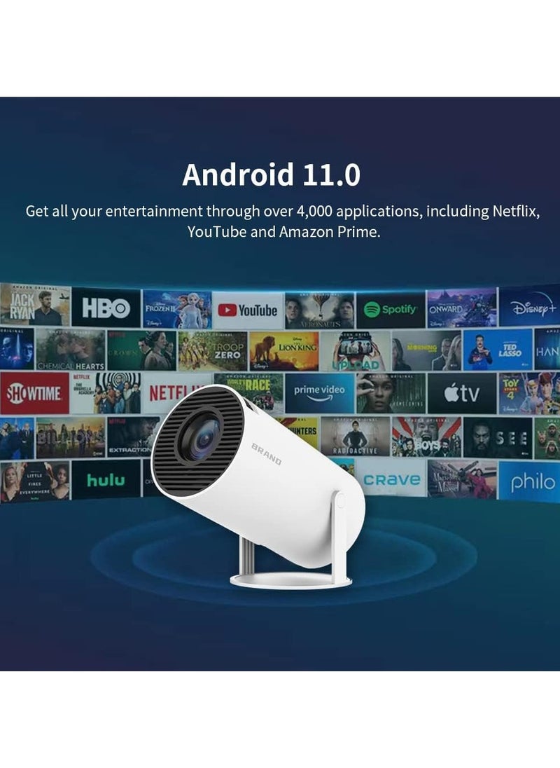 TechDot - Smart Mini Projector 4K 5G WiFi Big Screen Experience with Premium 360 Sound Bluetooth 5.0 Movie Projector Compatible with Android iOS Windows TV Stick HDMI USB Audio 3.5 - Image 1