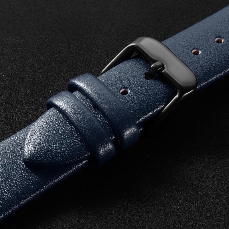 QUARKZMAN Leather Watch Strap Watch Leather Strap Watch Straps Flat Thin Elegant Leather Watch Strap Buckle for Smartwatch Men Women Men Women - Image 4