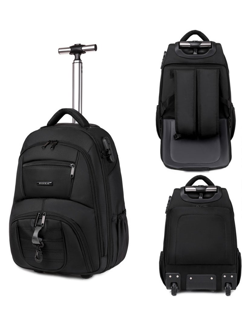 CityRiya-Long Travel Bags, Rolling Backpack, Luggage School Bags, Trolley Laptop Bag, Wheeled Bookbag, Shoulder Back Bag, Large Student School Bag, Boys Girls Backpack, Teen Laptop Backpack, Travel Carry-on Bag, Children School Backpack  - Image 1
