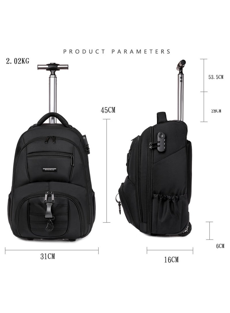 CityRiya-Long Travel Bags, Rolling Backpack, Luggage School Bags, Trolley Laptop Bag, Wheeled Bookbag, Shoulder Back Bag, Large Student School Bag, Boys Girls Backpack, Teen Laptop Backpack, Travel Carry-on Bag, Children School Backpack  - Image 4