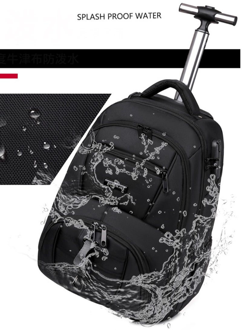 CityRiya-Long Travel Bags, Rolling Backpack, Luggage School Bags, Trolley Laptop Bag, Wheeled Bookbag, Shoulder Back Bag, Large Student School Bag, Boys Girls Backpack, Teen Laptop Backpack, Travel Carry-on Bag, Children School Backpack  - Image 5