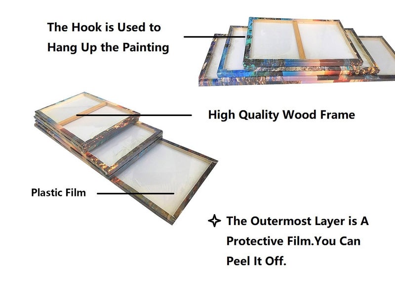 Yatsen Bridge Hand painted Arabic Calligraphy Islamic Wall Art 3 Piece Oil Paintings on Canvas for Living Room Islamic Decor Teal Decor Framed and Stretched Ready to Hang(Beige Gold) - Image 5