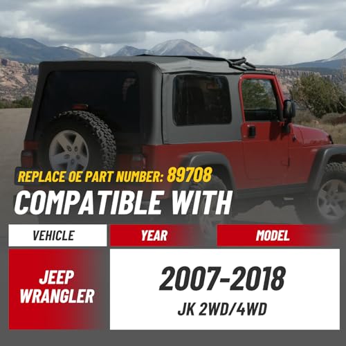 Racewill 2PCS Rear Brake Lines 89708, Extended Braided Stainless Steel Brake Lines for 4"-6" Lift, Compatible with 2007-2018 Jeep Wrangler JK 2WD/4WD - Image 2