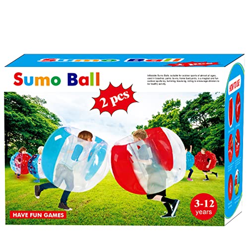 ZHUYNXIR SUNSHINEMALL 2 PC Sumo Balls for Kids Bumper Bounce Toys Kid Sumo Balls Lawn Game Ball for Kid Outdoor Team Gaming Play for 3 Ages 36 inchBluered - Image 1