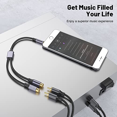 MOSWAG 3.5mm to RCA Cable 1 Pack, AUX to 2RCA Y Splitter Cable, 3.5mm Male to 2 RCA Female Headphone Jack Compatible with Smartphones,MP3,Tablets,Speakers,Home Theater,HDTV and More - Image 5