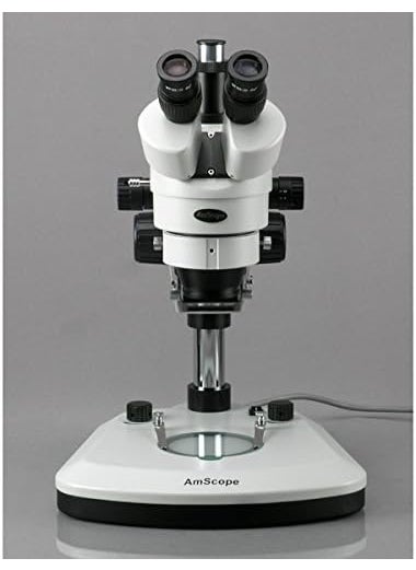 AmScope AmScope SM1TZPL5M Digital Professional Trinocular Stereo Zoom Microscope WH10x Eyepieces 35X90X Magnification 07X45X Zoom Objective Upper and Lower LED Lighting Large PillarStyle Table Stand Includes 05X and 20X Barlow Lenses and 5MP Camera with Reduction Lens and Software  - Image 2