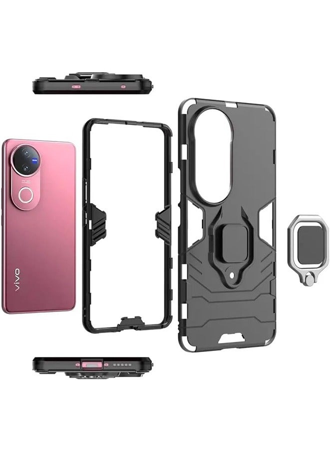 VIVO V50 Bumper Ring Holder Mobile Phone Case Case , Technology Style 2-in-1 Anti-fall Bracket Protective Shell for Vivo V50 5G - Image 5