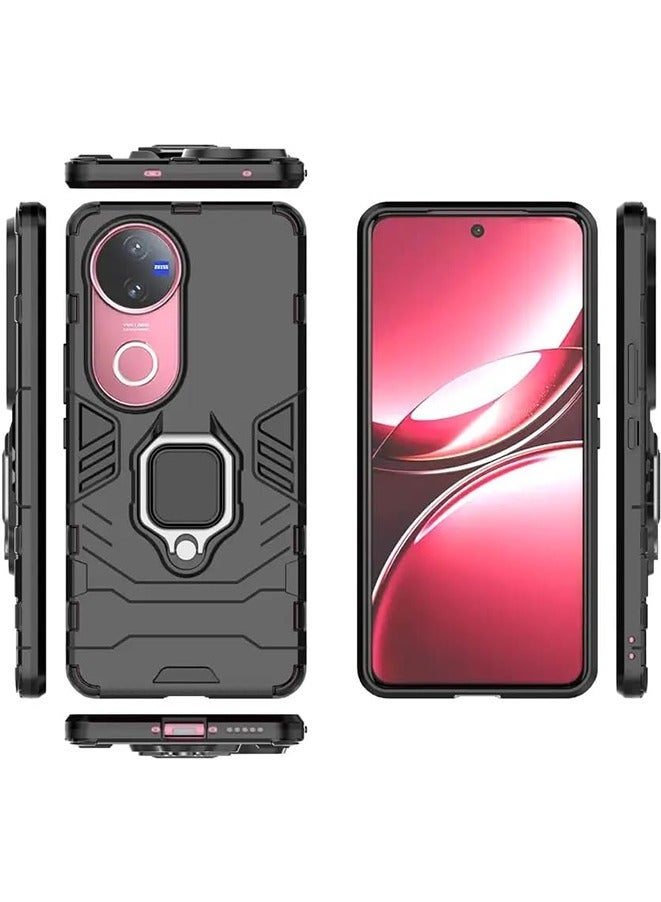 VIVO V50 Bumper Ring Holder Mobile Phone Case Case , Technology Style 2-in-1 Anti-fall Bracket Protective Shell for Vivo V50 5G - Image 4