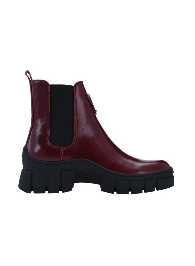 GUESS Women's Hestia Combat Boot, Red, 5.5 - Image 4