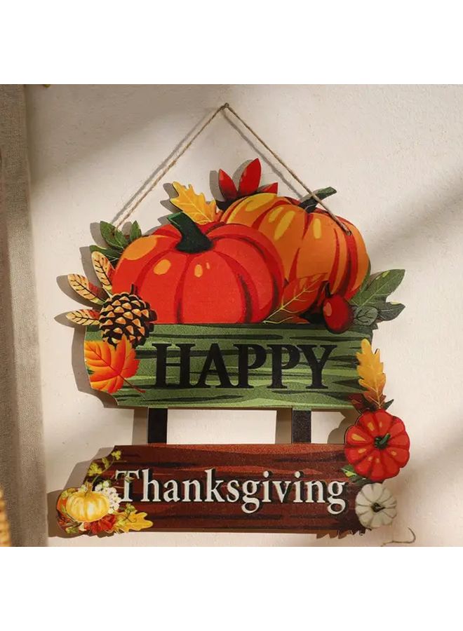 Model A Rustic Autumn Pumpkin Wooden Door Hanger for Halloween Fall Home Kitchen Decor - Image 2