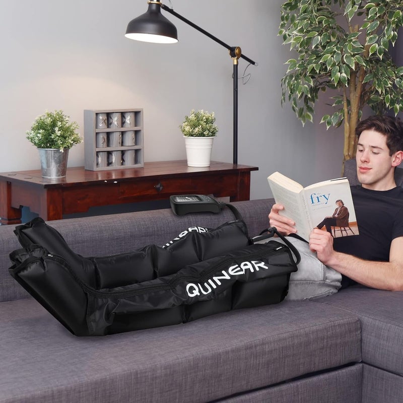 QUINEAR نظام استرداد ضغط الهواء QUINEAR جهاز احترافي متسلسل للعلاج بالتدليك للأقدام والساقين لتحسين الدورة الدموية للرياضيين مؤهل لـ FSA HSA متوسط - Image 2