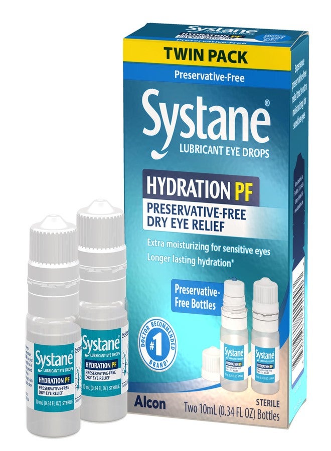 Systane Hydration Multi-Dose Preservative-Free Eye Drops Dry Eye Relief, 0.34 fl oz, Twin Pack (Pack of 2) - Image 1