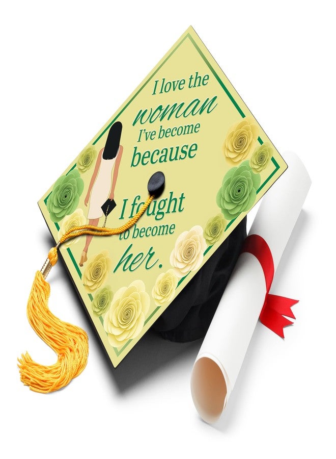 ADVANSYNC I Love the Woman I've Become Graduation Cap Topper - Image 1