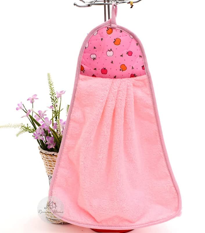 ROYAL TRADERS Microfibre Wash Basin Towel Hanging Hand TowelsSet of Soft Absorbent and Quick Drying Bathroom Hang Towel,Printed Kitchen Accessories Napkin with Ties (30x40 cm.Multicolor PAK OF12 PIS. - Image 2