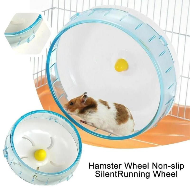Hamster Wheel 14cm Blue Durable Plastic Silent Running Anti-Slip Exercise Toy - Waterproof Adjustable Height Small Pet Wheel for Hamsters - Image 2