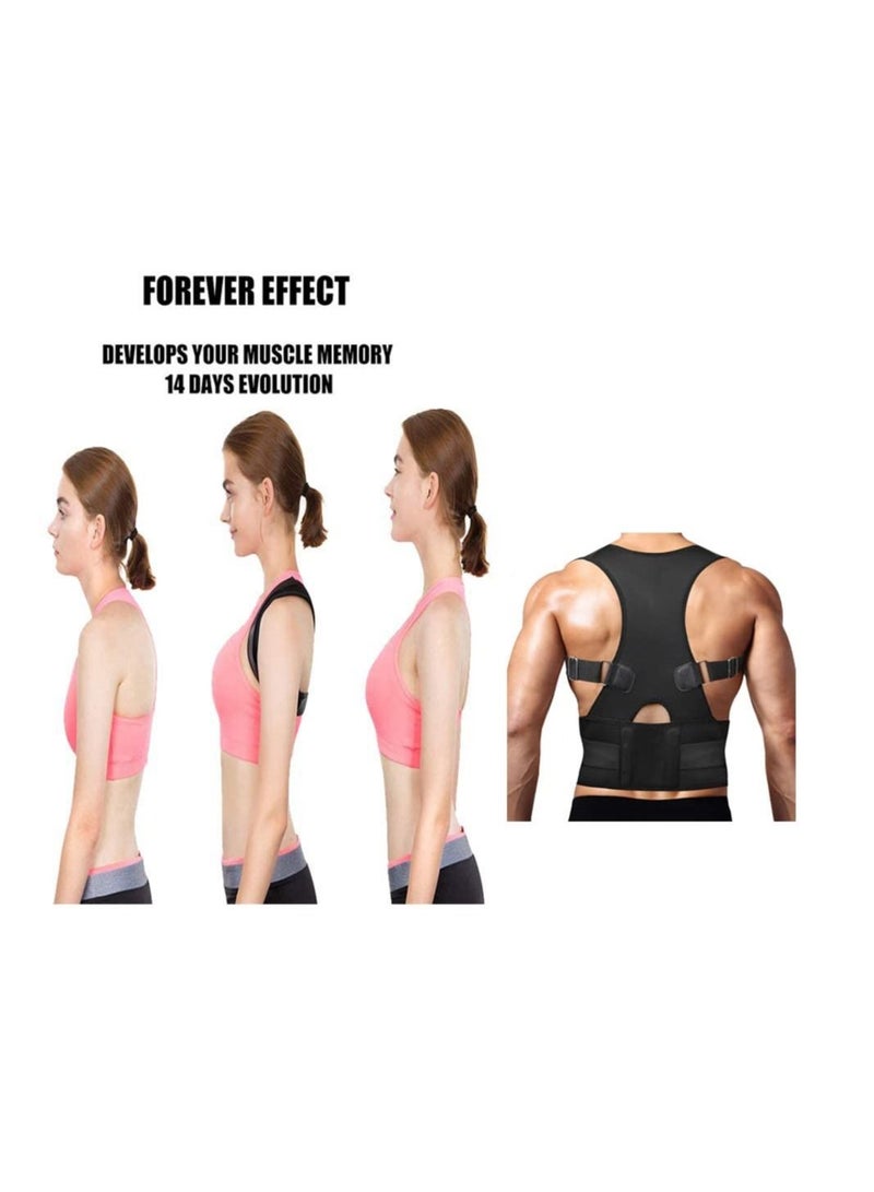 Bluejw Chest and Back Support Posture Corrector, Spine Fully Adjustable Comfortable, Straightener for Spine, Neck, Shoulders, Improve Pain Relief (Black, Large) - Image 3