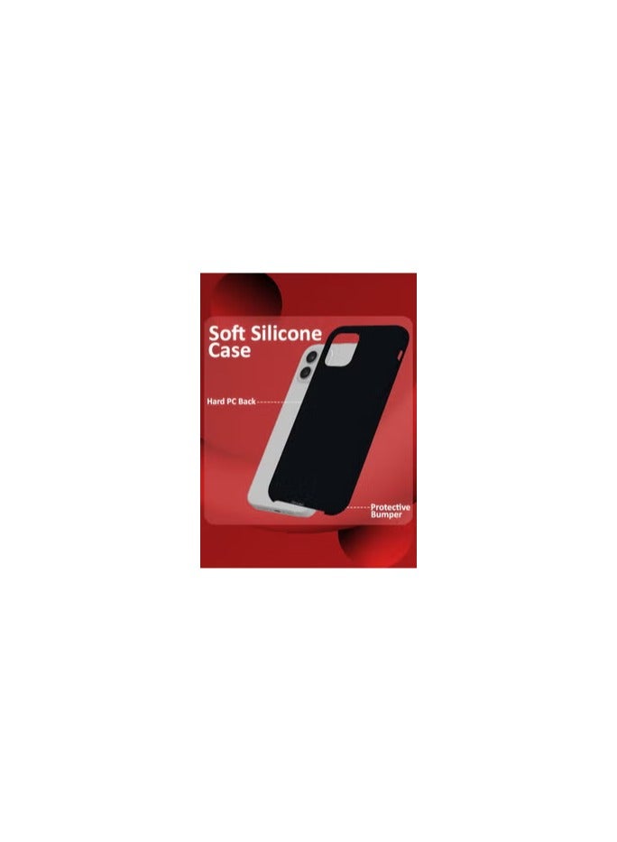 CATANES [for iPhone 12] Silicone Case Shockproof Protective Case Anti Scratch Smooth Case Cover/Black - Image 1