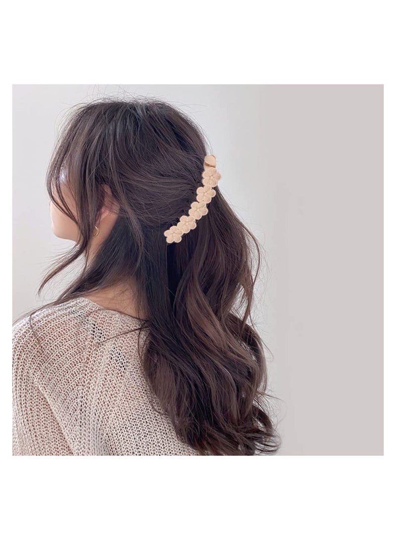 Excefore 6 Pack Banana Clips Hair Banana Clip Flower Hair Clips for Women Thick Hair Non Slip Banana Clips Hair Ponytail Clip Fine Hair Accessories for Women - Image 4