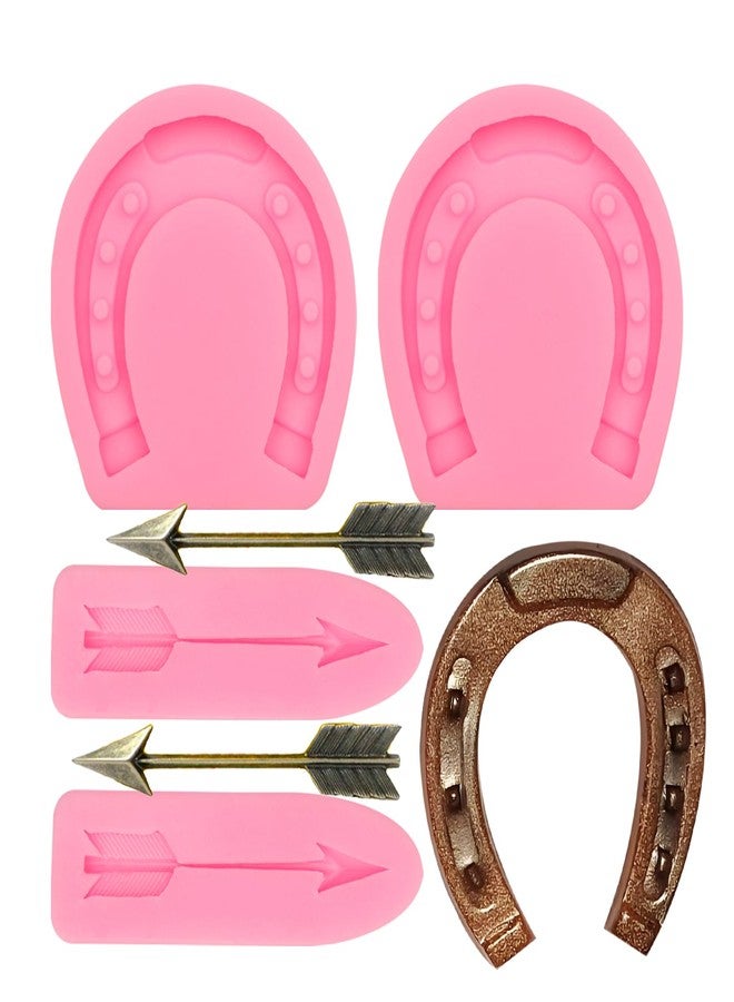 muyulin Horseshoe Chocolate Molds 4 Packs Arrow Horseshoe Hoof Fondant Silicone for Western Cake Decorating Cupcake Toppers Candy Gum Paste Polymer Clay - Image 1