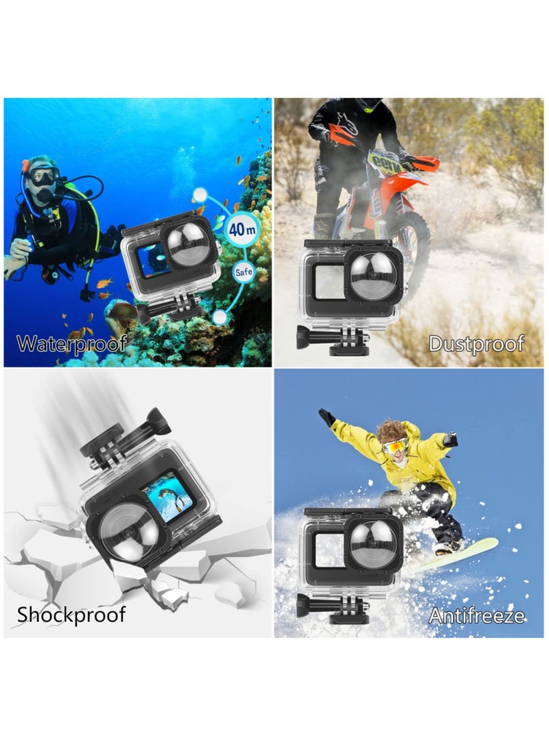 Generic - Waterproof Housing Case for GoPro Hero 11 Black, 10, 9 & Max Lens Mod - Underwater Diving Protective Shell for HERO11, HERO10, HERO9 Accessories Kit, 40M Depth Rating. - Image 1