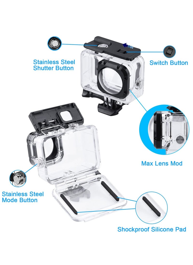 Generic - Waterproof Housing Case for GoPro Hero 11 Black, 10, 9 & Max Lens Mod - Underwater Diving Protective Shell for HERO11, HERO10, HERO9 Accessories Kit, 40M Depth Rating. - Image 1