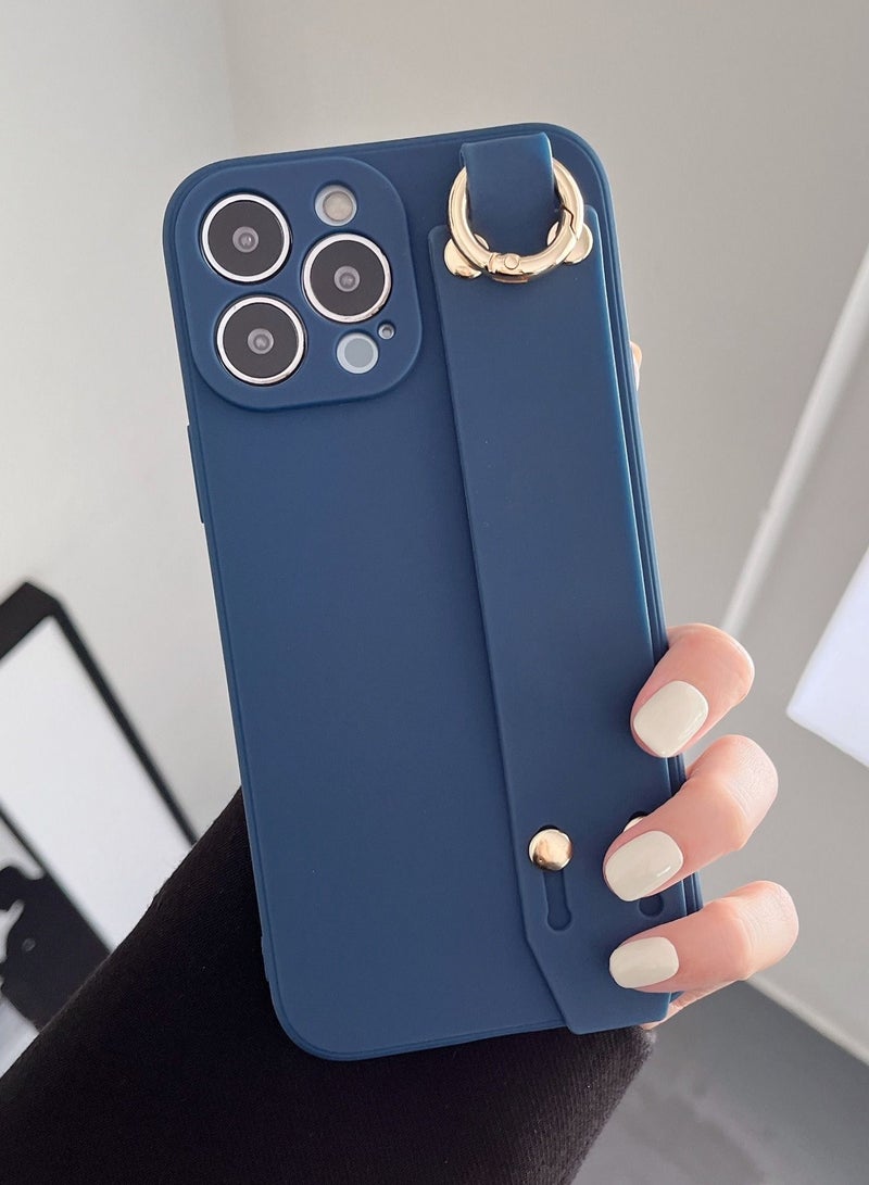 Loquat Cartoon Silicone Soft Shell Apple Phone Case With Wrist Strap Holder - Image 1