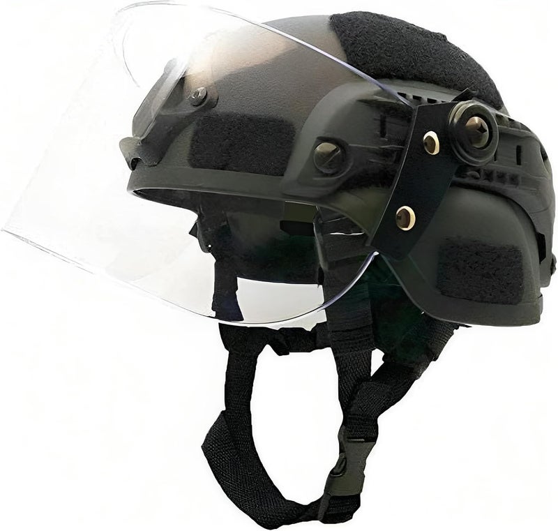 LEJUNJIE Tactical MICH 2000 Fast Helmet with Clear Riot Visor Face Shield Sliding Goggles for Airsoft Paintball CS War Games Outdoor Sports. - Image 1