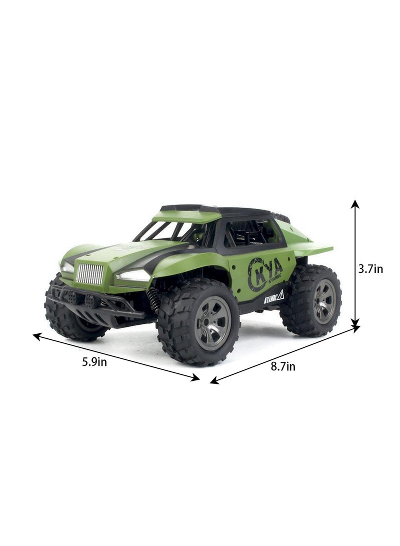 New Desert Climbing Remote Control Off-Road Vehicle Big Caster Short Truck Racing Car Children's Toy Car (Green)  - Image 2
