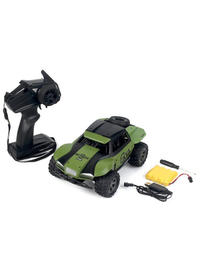 New Desert Climbing Remote Control Off-Road Vehicle Big Caster Short Truck Racing Car Children's Toy Car (Green)  - Image 3