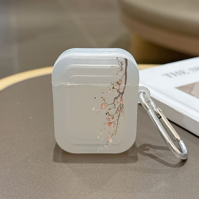 غطاء مضاد للصدمات ومقاوم للخدش من TPU لعلبة AirPods Pro 2، بنقشة زهرة البرقوق، غطاء واقي خفيف الوزن - Image 4