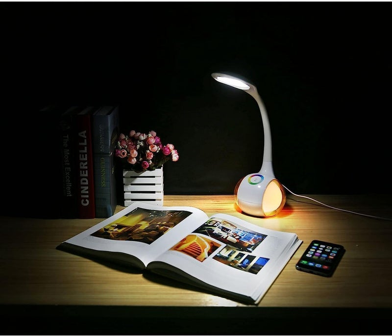 Niyanta Flexible Desk Table Lamp with RGB Night Light Smart Color Changeable LED Study Table LampColorful Atmosphere Light Bedroom Bedside Desk Reading Light for Student Kids Office - Image 3