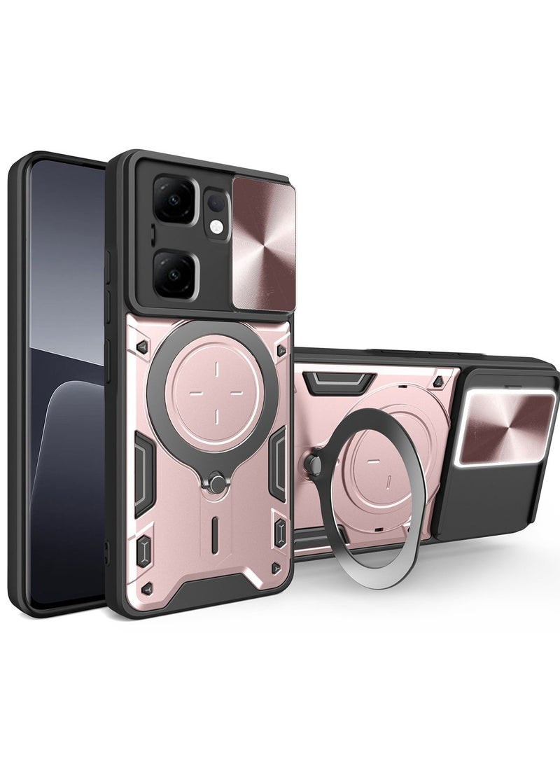 for Infinix Smart 9 / 9HD / Hot50i Case, Slide Camera Lens Cover, Magnetic Ring Holder Kickstand Protective Phone Case for Infinix Smart 9 / 9HD / Hot50i