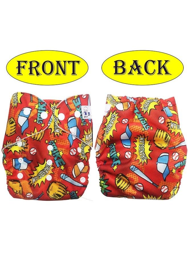 BabyMoon (Set Of 3 1 Cloth Diaper With 2 5Layesr Bamboo Insert) Premium Adjustable Reusable Washable Cloth Diaper For Baby  - Image 3