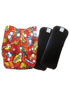 (Set Of 3 1 Cloth Diaper With 2 5Layesr Bamboo Insert) Premium Adjustable Reusable Washable Cloth Diaper For Baby
