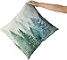 Giwawa Pine Tree Throw Pillow Covers 18x18 Set of 2 Watercolor Blue Green Cotton Square Rustic Style Natural Forest Fog Print Decorative Pillowcase Spring Summer Cushion Cover for Home Sofa Bed Outdoor - Image 3