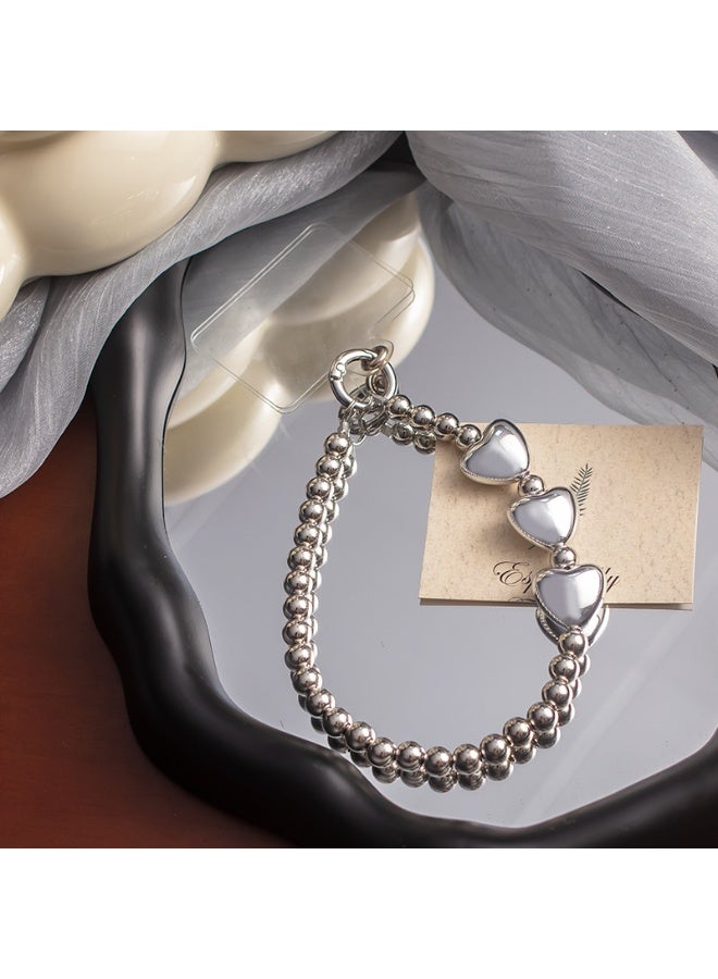 NIBEMINENT Beaded Phone Lanyard, Anti Lost Removable Wrist Strap, Pearl Necklace Bracelet Pendant, Phone Keychain Lanyard, White