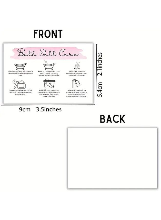 50 قطعة من بطاقات تعليمات العناية بملح الاستحمام لأوعية الجرار مع مغارف التغليف وأكواب وملصقات - Image 3
