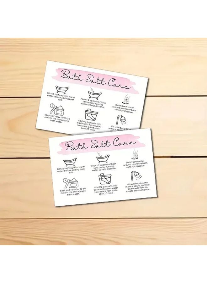 50 قطعة من بطاقات تعليمات العناية بملح الاستحمام لأوعية الجرار مع مغارف التغليف وأكواب وملصقات - Image 4