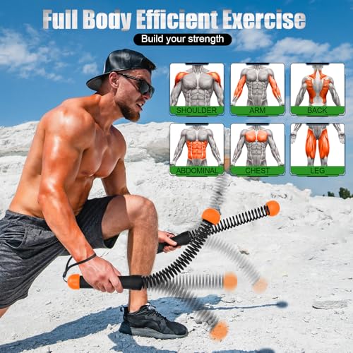 TRELC Upgrade Weighted Ropeless Battle Ropes, 2PCS Cordless Battle Rope for Home Gym, HIIT, Strength, Quiet Portable Training Rope, Workout Ropes Versatile Fitness Equipment(Black&Orange) - Image 2