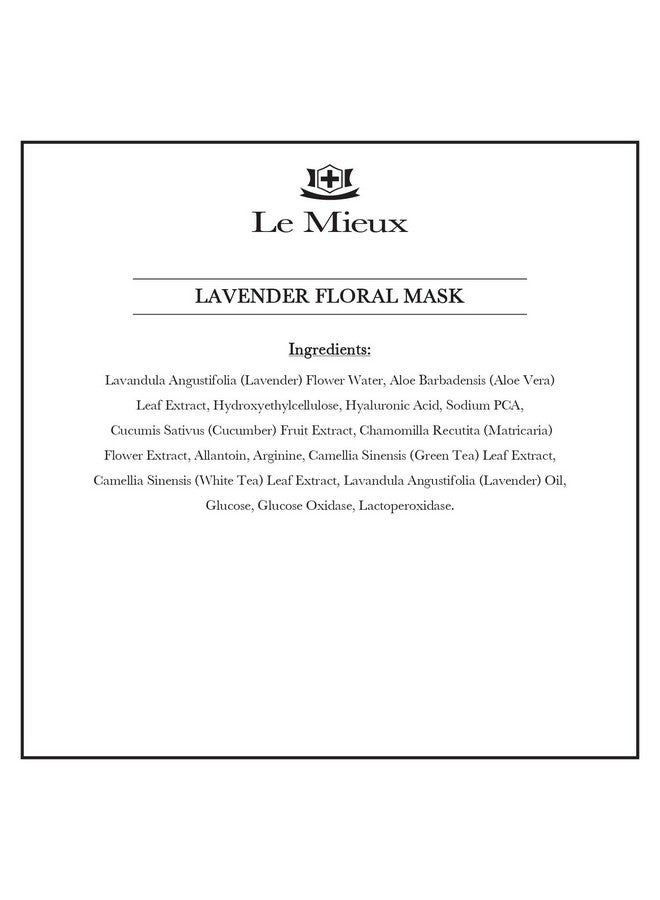 Le Mieux Lavender Floral Mask Calming Gel Face Mask With Hyaluronic Acid & 7 Botanical Extracts Soothing Facial Mask For All Skin Types No Parabens Or Sulfates (2 Oz / 60 Ml) - Image 3