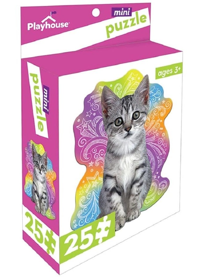 Playhouse Tabby Kitten 25piece DieCut Shaped Mini Puzzle for Kids - Image 3