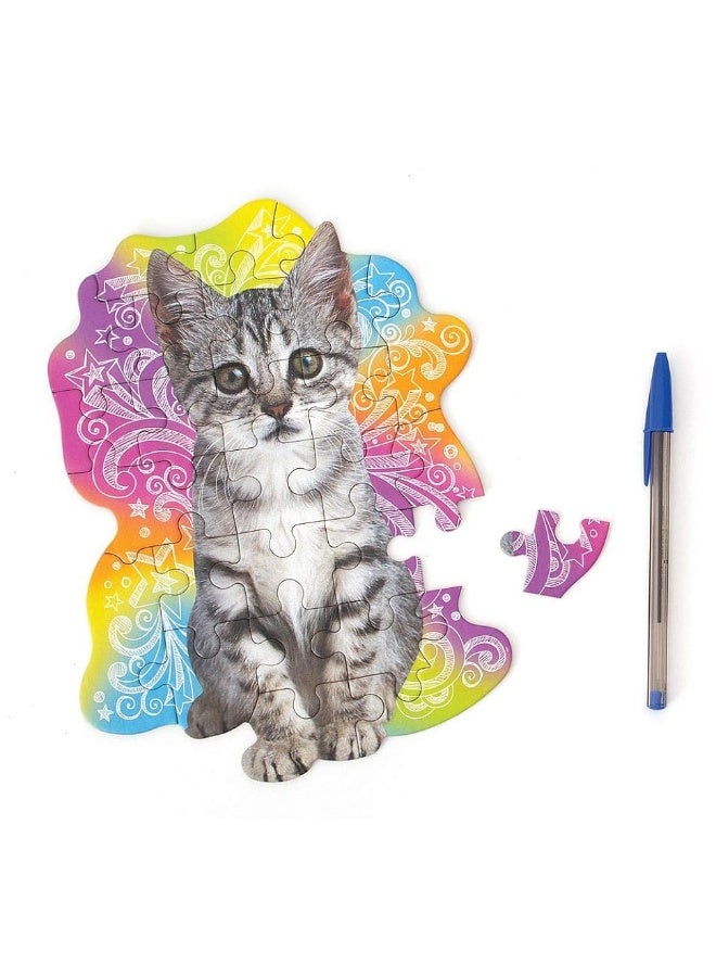 Playhouse Tabby Kitten 25piece DieCut Shaped Mini Puzzle for Kids - Image 2