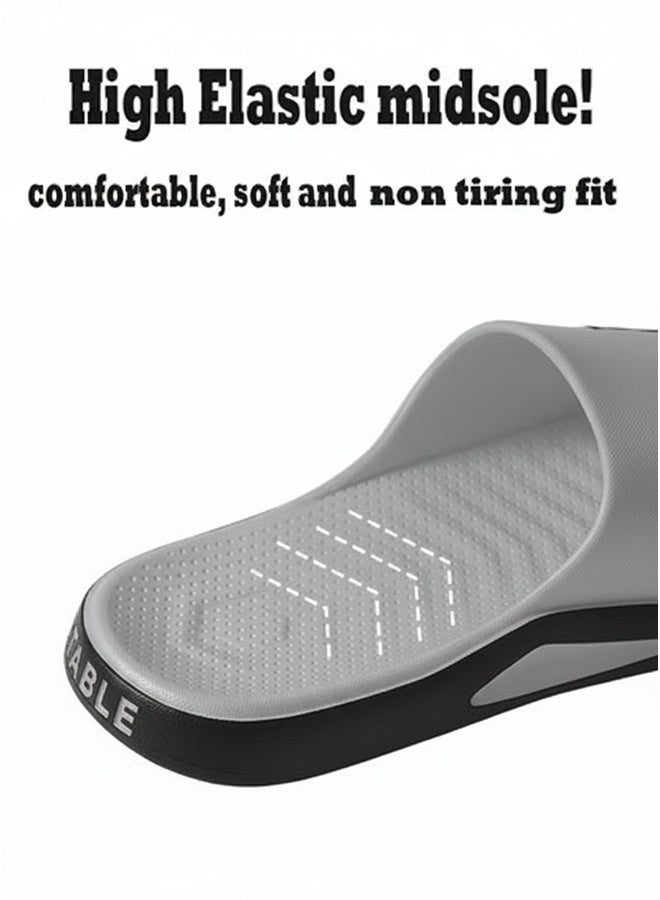 ZCM-HAPPY Unisex Shower Slippers Men's Women's Non-Slip Flat Sandals Suitable for Outdoor or Indoor or Bathroom Use - Image 2